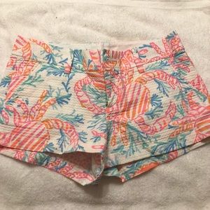 Lilly Pulitzer Crab Shorts (pink, white, blue)